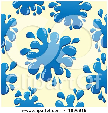 Clipart Seamless Background Of Blue Paint Splatters Over Sepia - Royalty Free Vector Illustration by visekart