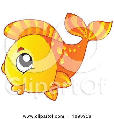 Clipart Happy Orange Fish - Royalty Free Vector Illustration by visekart