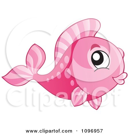 Clipart Happy Pink Fish - Royalty Free Vector Illustration by visekart