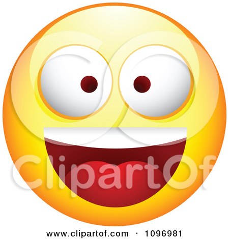Clipart Yellow Cartoon Smiley Emoticon Happy Face 23 - Royalty Free Vector Illustration by beboy
