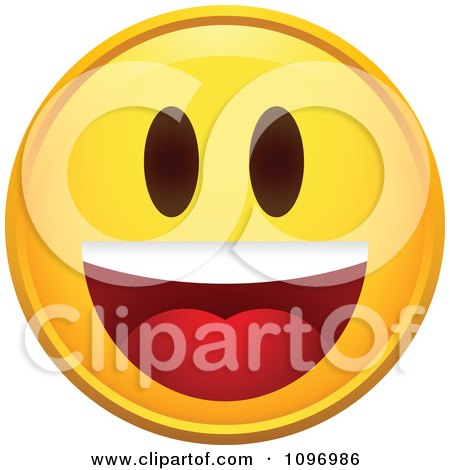 Clipart Yellow Cartoon Smiley Emoticon Happy Face 3 - Royalty Free Vector Illustration by beboy