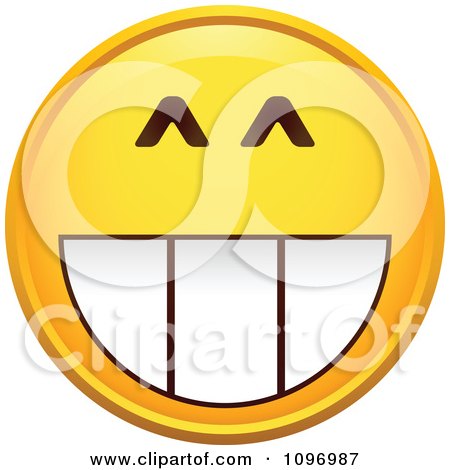 Clipart Grinning Yellow Cartoon Smiley Emoticon Face - Royalty Free Vector Illustration by beboy