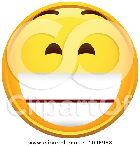 Clipart Yellow Cartoon Smiley Emoticon Happy Face 9 - Royalty Free Vector Illustration by beboy
