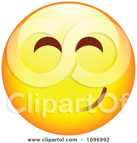 Clipart Yellow Cartoon Smiley Emoticon Happy Face 13 - Royalty Free Vector Illustration by beboy