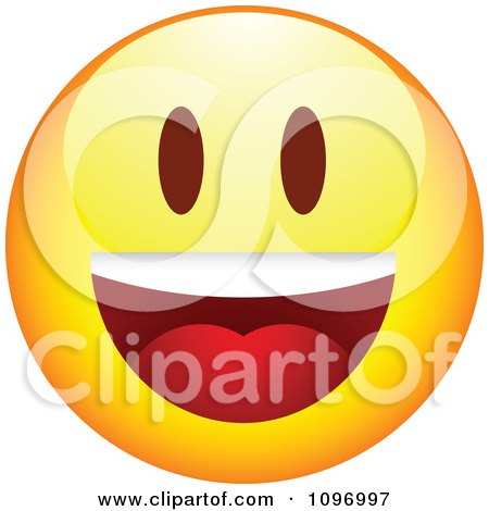 Clipart Yellow Cartoon Smiley Emoticon Happy Face 2 - Royalty Free Vector Illustration by beboy