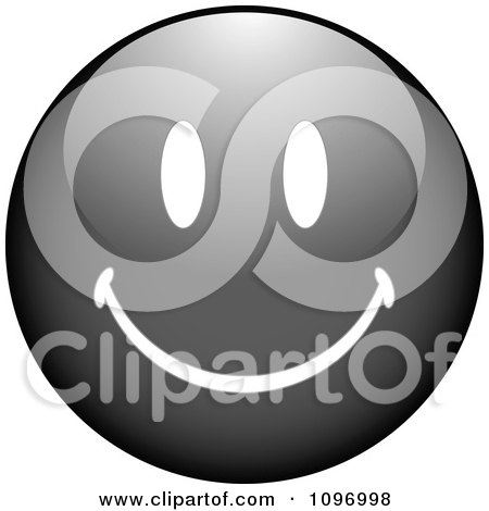 Clipart Black Cartoon Smiley Emoticon Face - Royalty Free Vector Illustration by beboy