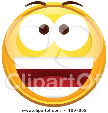 Clipart Yellow Cartoon Smiley Emoticon Happy Face 26 - Royalty Free Vector Illustration by beboy