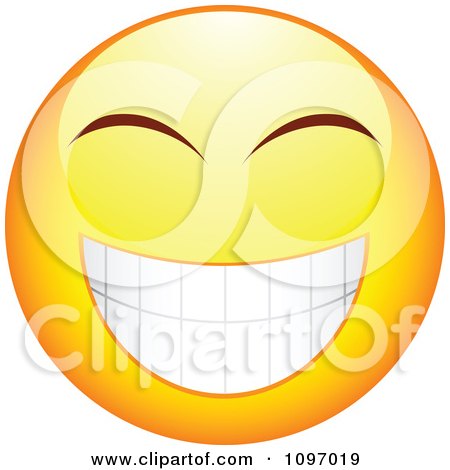 Clipart Yellow Cartoon Smiley Emoticon Happy Face 4 - Royalty Free Vector Illustration by beboy
