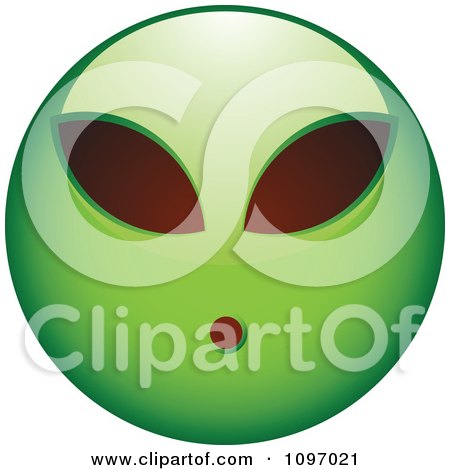 Clipart Green Alien Cartoon Smiley Emoticon Face - Royalty Free Vector Illustration by beboy