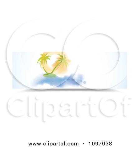 Clipart Watercolor Painted Banner Of Palm Trees - Royalty Free Vector Illustration by MilsiArt