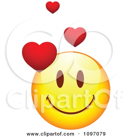 Clipart Yellow Cartoon Smiley Love Emoticon Face - Royalty Free Vector Illustration by beboy