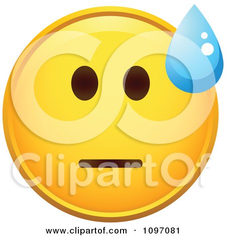 Clipart Crying Yellow Cartoon Smiley Emoticon Face 7 - Royalty Free Vector Illustration by beboy