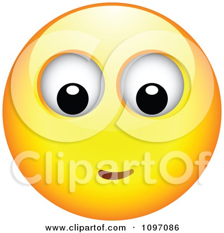 Clipart Interested Yellow Emoticon Smiley Face - Royalty Free Vector Illustration by beboy
