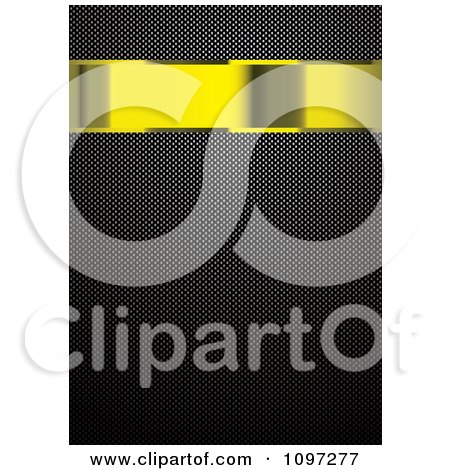 Clipart 3d Gold Banner Over A Carbon Fiber Pattern - Royalty Free Vector Illustration by michaeltravers