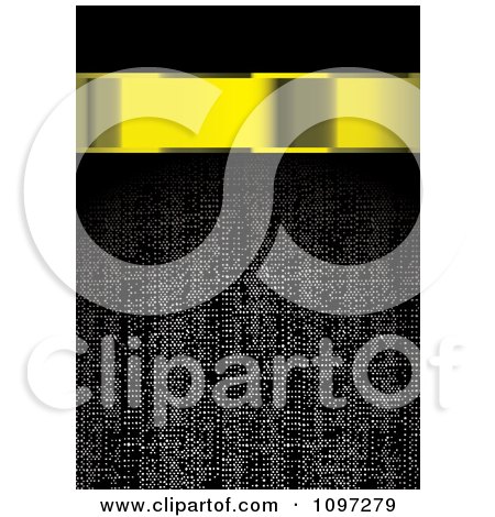 Clipart 3d Gold Banner Over A Dark Fabric Texture - Royalty Free Vector Illustration by michaeltravers