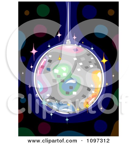 Clipart Colorful Disco Ball Sparkling In The Dark - Royalty Free Vector Illustration by BNP Design Studio