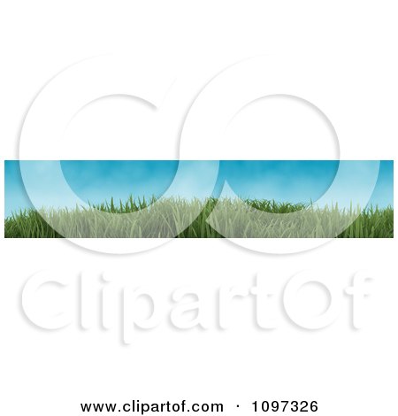 Clipart 3d Website Border Of Green Grass And Blue Sky - Royalty Free CGI Illustration by KJ Pargeter
