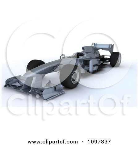 Clipart 3d Silver Formula One Race Car - Royalty Free CGI Illustration by KJ Pargeter