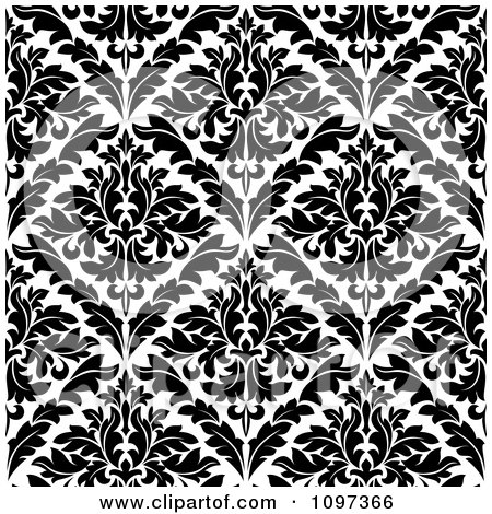 Clipart Black And White Triangular Damask Pattern Seamless Background 20 - Royalty Free Vector Illustration by Vector Tradition SM