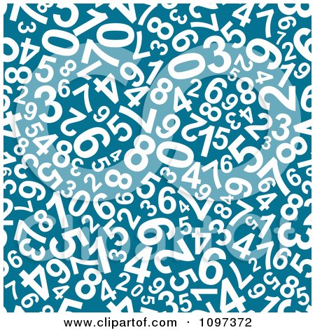 Clipart Seamless Blue And White Background Of Numbers - Royalty Free Vector Illustration by Vector Tradition SM