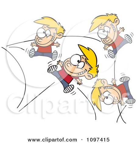 Clipart Hyper Boy Bouncing Off The Walls - Royalty Free Vector Illustration by toonaday