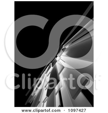 Clipart 3d Abstract Black And White Architectural Columns - Royalty Free CGI Illustration by chrisroll