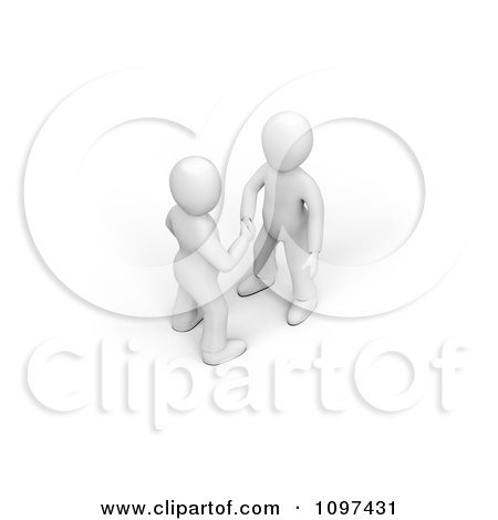 Clipart 3d White Men Shaking Hands - Royalty Free CGI Illustration by chrisroll
