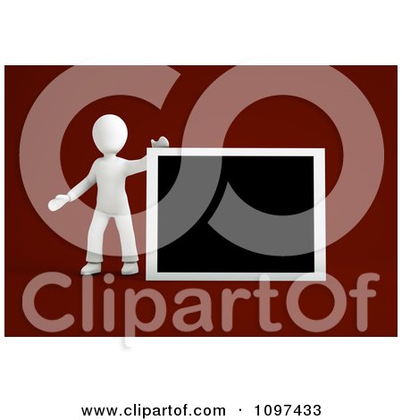 Clipart 3d White Person Holding Up A Blank Board - Royalty Free CGI Illustration by chrisroll