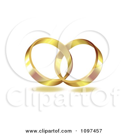 Clipart 3d Golden Wedding Bands Entwined Together - Royalty Free Vector Illustration by merlinul