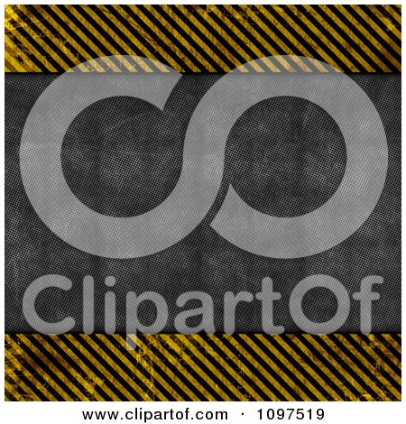 Clipart Grungy Metal Background With Warning Hazard Stripes - Royalty Free CGI Illustration by KJ Pargeter