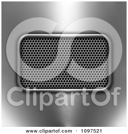 Clipart 3d Perforated Metal Vent On Chrome - Royalty Free CGI Illustration by KJ Pargeter