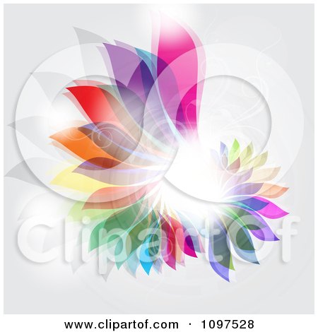 Clipart Abstract Decorative Floral Design With Faint Swirls And A Flare - Royalty Free Vector Illustration by KJ Pargeter
