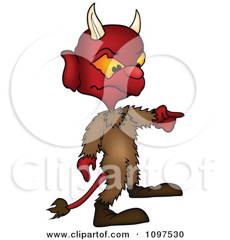 Clipart Mad Devil Pointing - Royalty Free Vector Illustration by dero