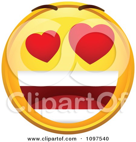 Clipart Infatuated Yellow Emoticon Smiley Face - Royalty Free Vector Illustration by beboy
