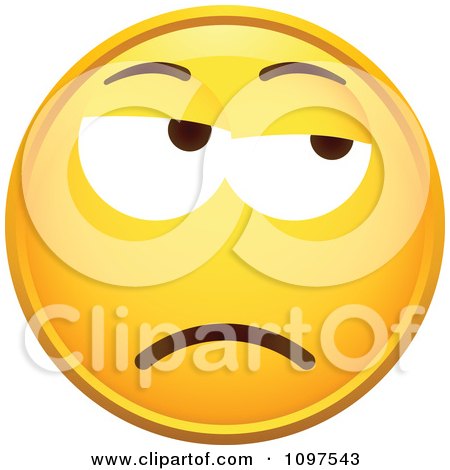 Clipart Grumpy Yellow Emoticon Smiley Face - Royalty Free Vector Illustration by beboy
