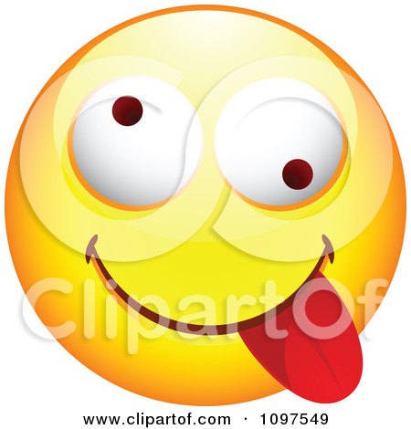 Clipart Yellow Goofy Cartoon Smiley Emoticon Face 10 - Royalty Free Vector Illustration by beboy