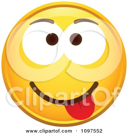 Clipart Yellow Goofy Cartoon Smiley Emoticon Face 1 - Royalty Free Vector Illustration by beboy