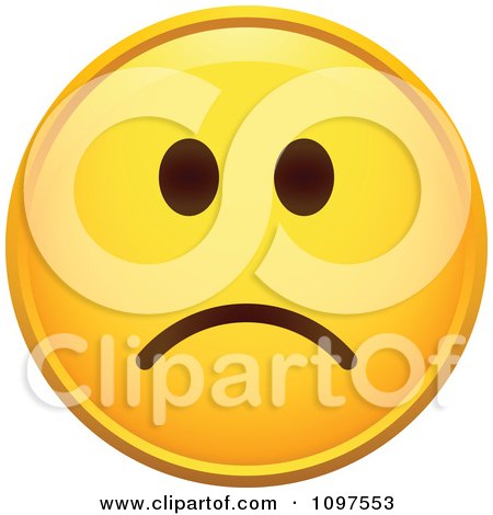 Clipart Yellow Cartoon Smiley Emoticon Face Frowning 2 - Royalty Free Vector Illustration by beboy