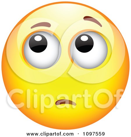 Clipart Yellow Worried Cartoon Smiley Emoticon Face 5 - Royalty Free Vector Illustration by beboy