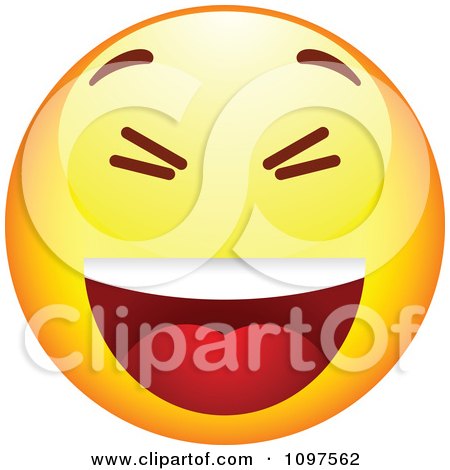 Clipart Laughing Yellow Cartoon Smiley Emoticon Face 2 - Royalty Free Vector Illustration by beboy