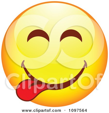 Clipart Yellow Goofy Cartoon Smiley Emoticon Face 6 - Royalty Free Vector Illustration by beboy