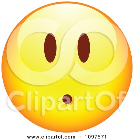 Clipart Yellow Shocked Cartoon Smiley Emoticon Face 2 - Royalty Free Vector Illustration by beboy