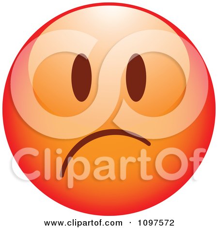 Clipart Red Sad Cartoon Smiley Emoticon Face 2 - Royalty Free Vector Illustration by beboy