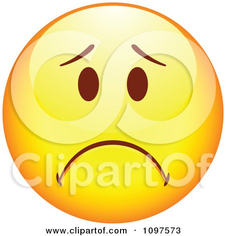 Clipart Yellow Cartoon Smiley Emoticon Face Frowning 1 - Royalty Free Vector Illustration by beboy