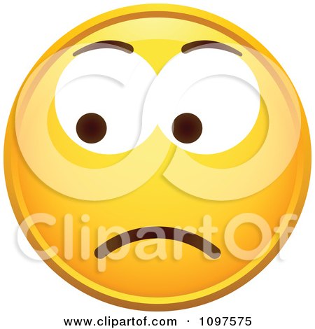 Clipart Yellow Worried Cartoon Smiley Emoticon Face 6 - Royalty Free Vector Illustration by beboy