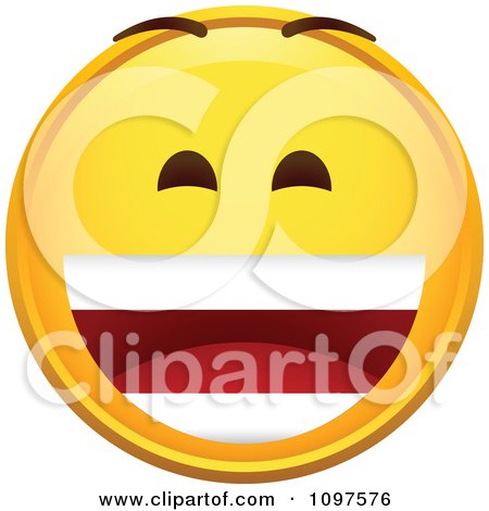 Clipart Laughing Yellow Cartoon Smiley Emoticon Face 3 - Royalty Free Vector Illustration by beboy