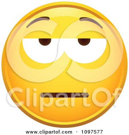 Clipart Yellow Grumpy Cartoon Smiley Emoticon Face 1 - Royalty Free Vector Illustration by beboy