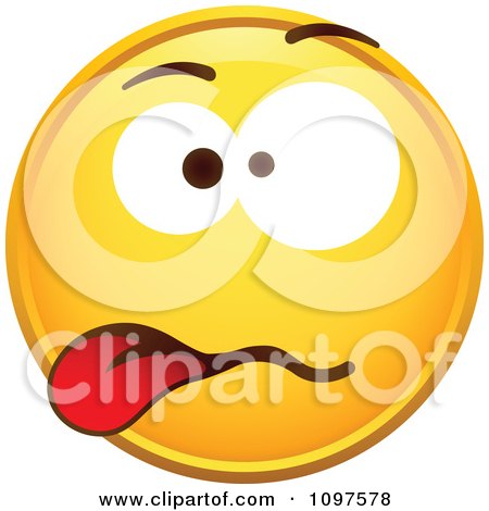 Clipart Disgusted Yellow Cartoon Smiley Emoticon Face - Royalty Free Vector Illustration by beboy