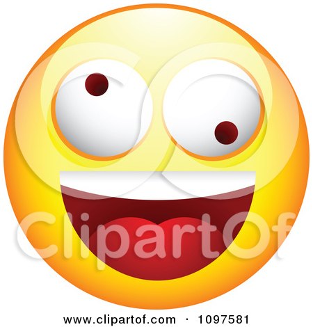 Clipart Yellow Silly Cartoon Smiley Emoticon Face - Royalty Free Vector Illustration by beboy