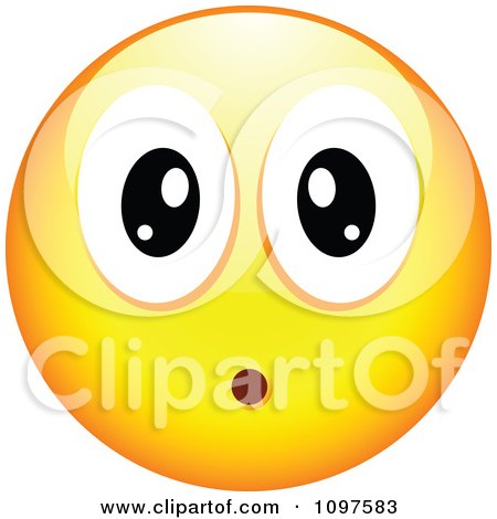 Clipart Surprised Yellow Cartoon Smiley Emoticon Face 4 - Royalty Free Vector Illustration by beboy